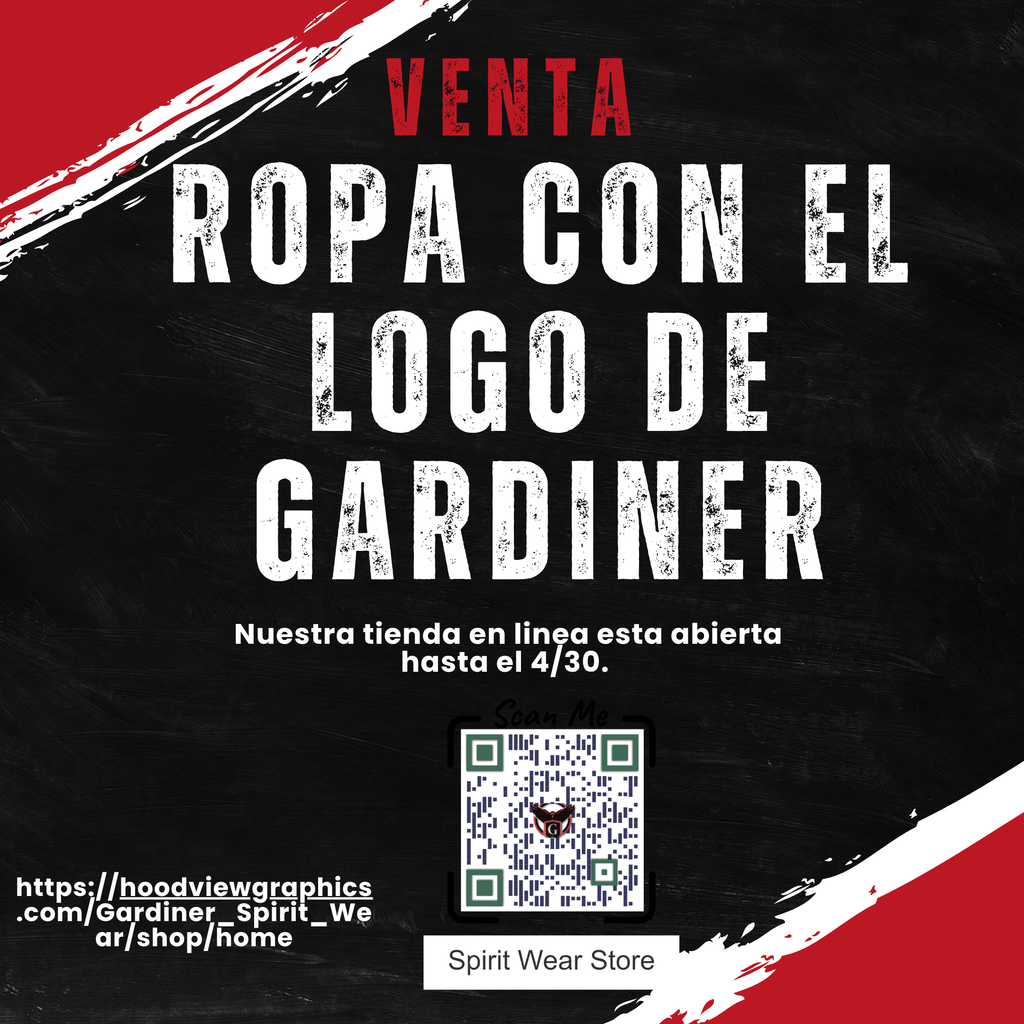 Venta Ropa con el logo de Gardiner  nuestra tienda en linea esta abierta hasta el 4/30. 