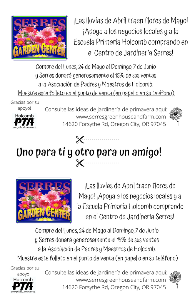 Serres Nursery Flyer - Spanish