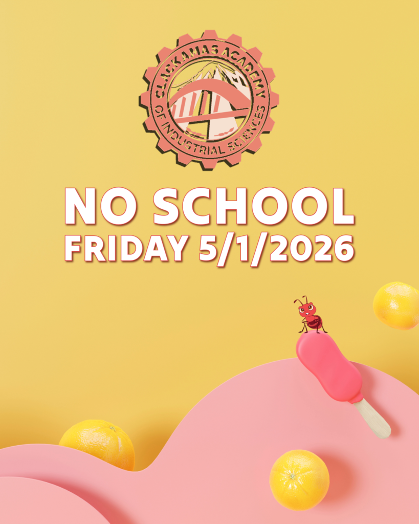 📢 Reminder for Students & Families:  There will be no school on Friday, May 1st due to a scheduled Professional Development Day for staff.  Enjoy your three-day weekend!