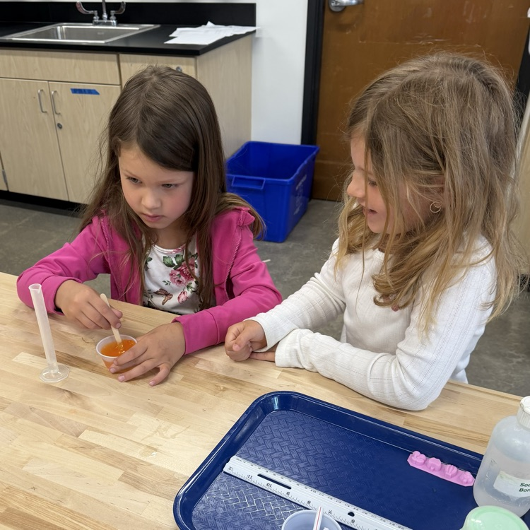 Students perform beginner chemistry.