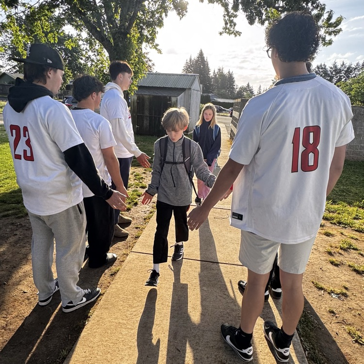 OCHS Baseball team greets students 