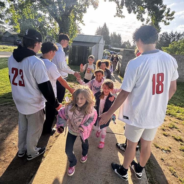 OCHS Baseball team greets students 