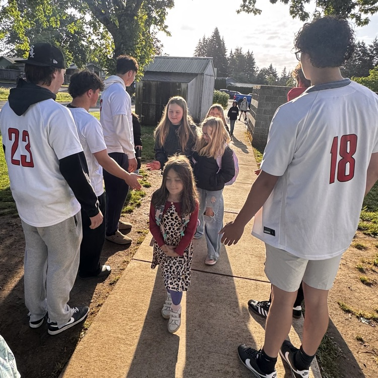 OCHS Baseball team greets students 