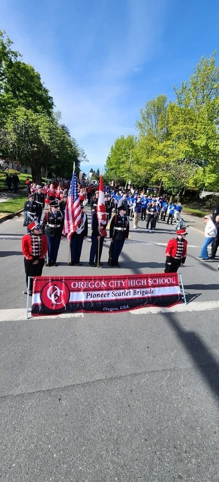 scarlet brigade at victoria day parade