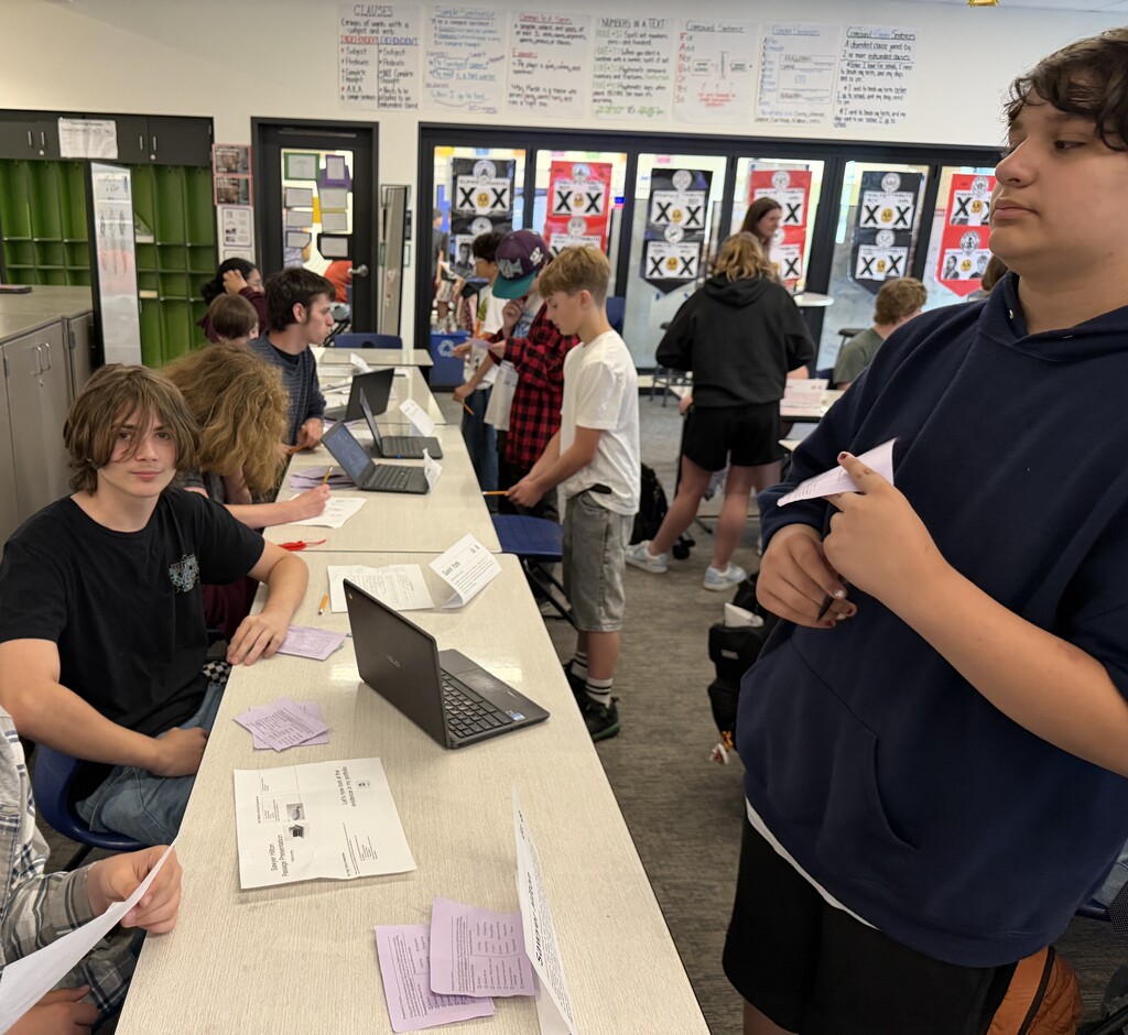 students doing presentations