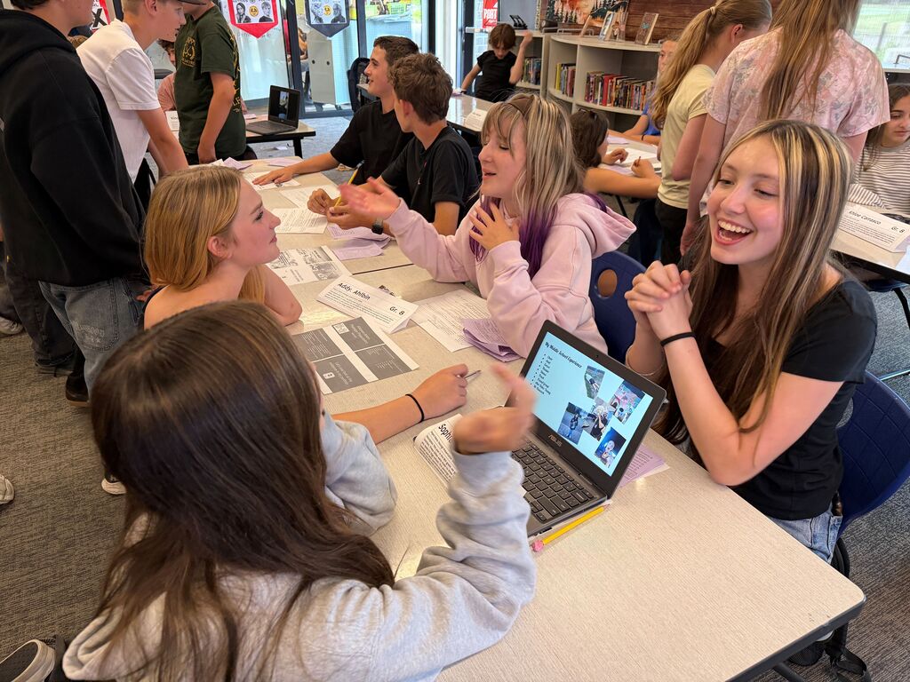 students doing presentations