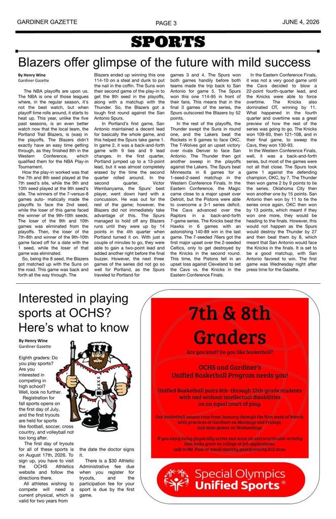 Gardiner Gazette - various articles - page 3
