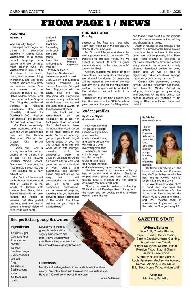 Gardiner Gazette - various articles - page 2