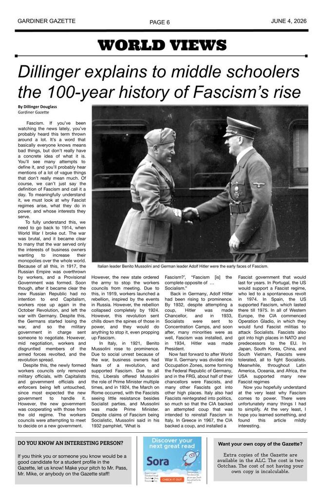 Gardiner Gazette - various articles - page 6