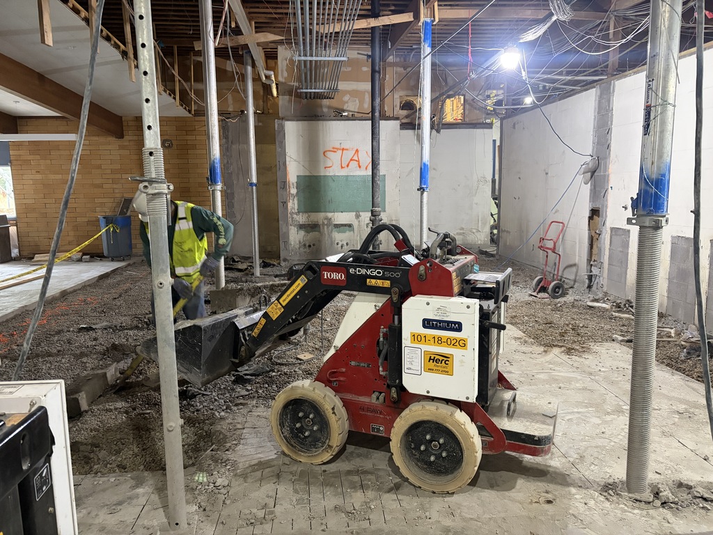 Person working in a construction area. 