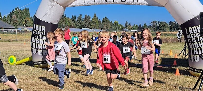 Students running