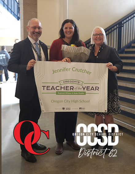 Jennifer Crutcher being presented award