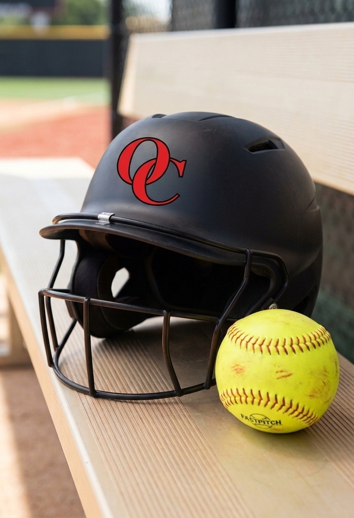 Softball helmet with OC Logo