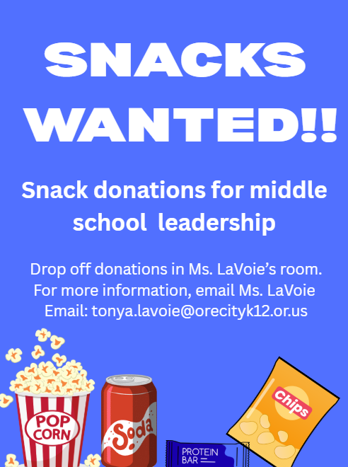 Snack Donation to MS Leadership Team