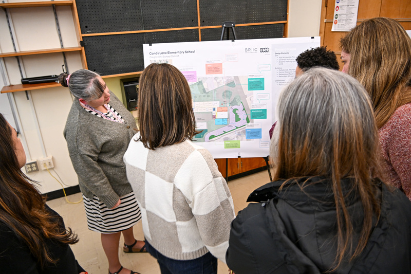 EDAG members reviewing and discussing conceptual designs