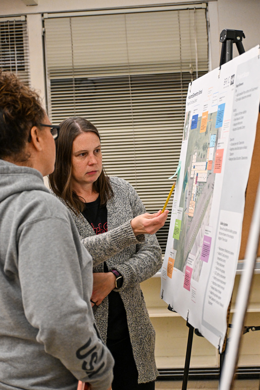 EDAG members reviewing and discussing conceptual designs