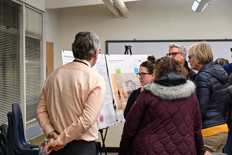 EDAG members reviewing and discussing conceptual designs