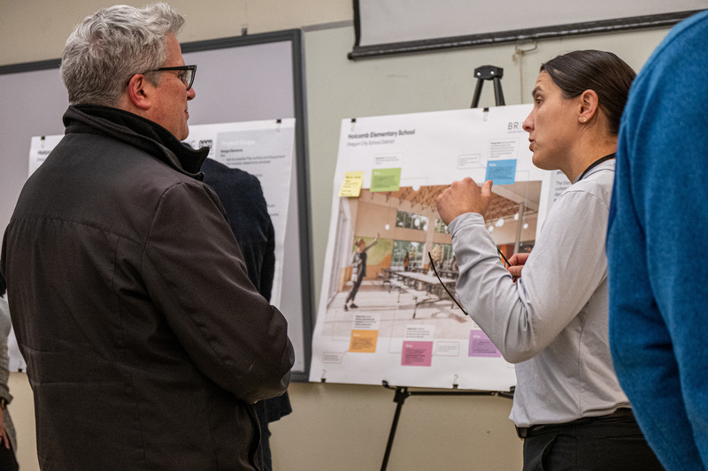 EDAG members reviewing and discussing conceptual designs