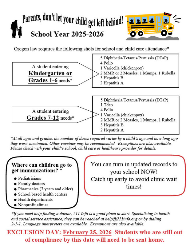 Immunization Exclusion Day is Feb 25, 2026