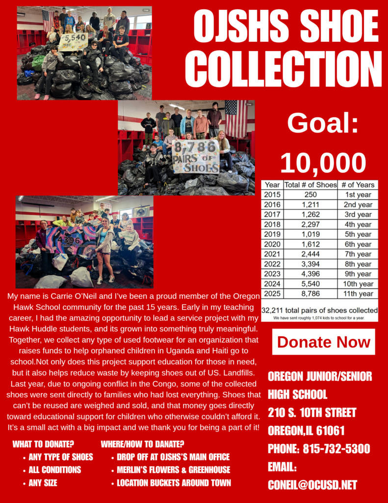 Copy of OJSHS Shoe Collection - $10,000 Goal