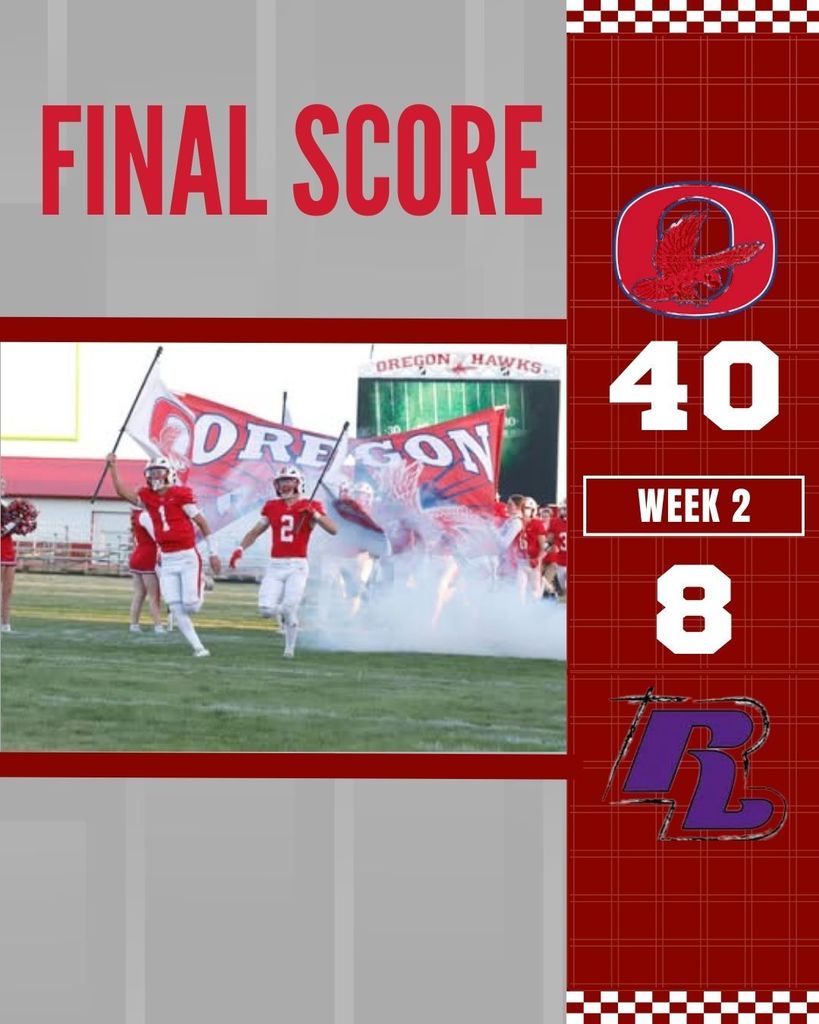 Final Score Oregon 40, Rockford Lutheran 8