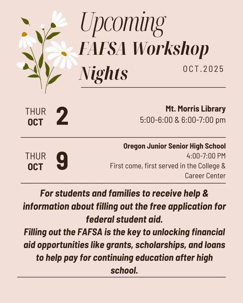 Upcoming FAFSA Workshop