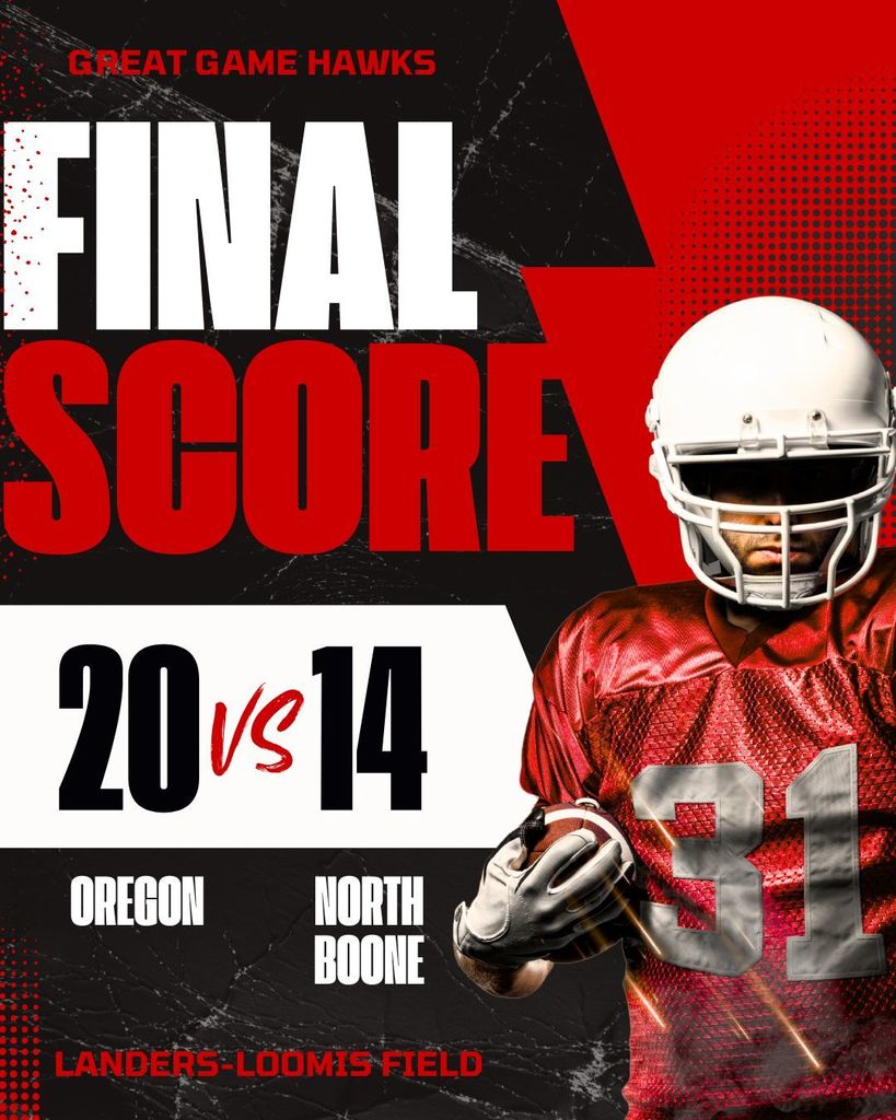 Final Score Oregon 20 North Boone 14