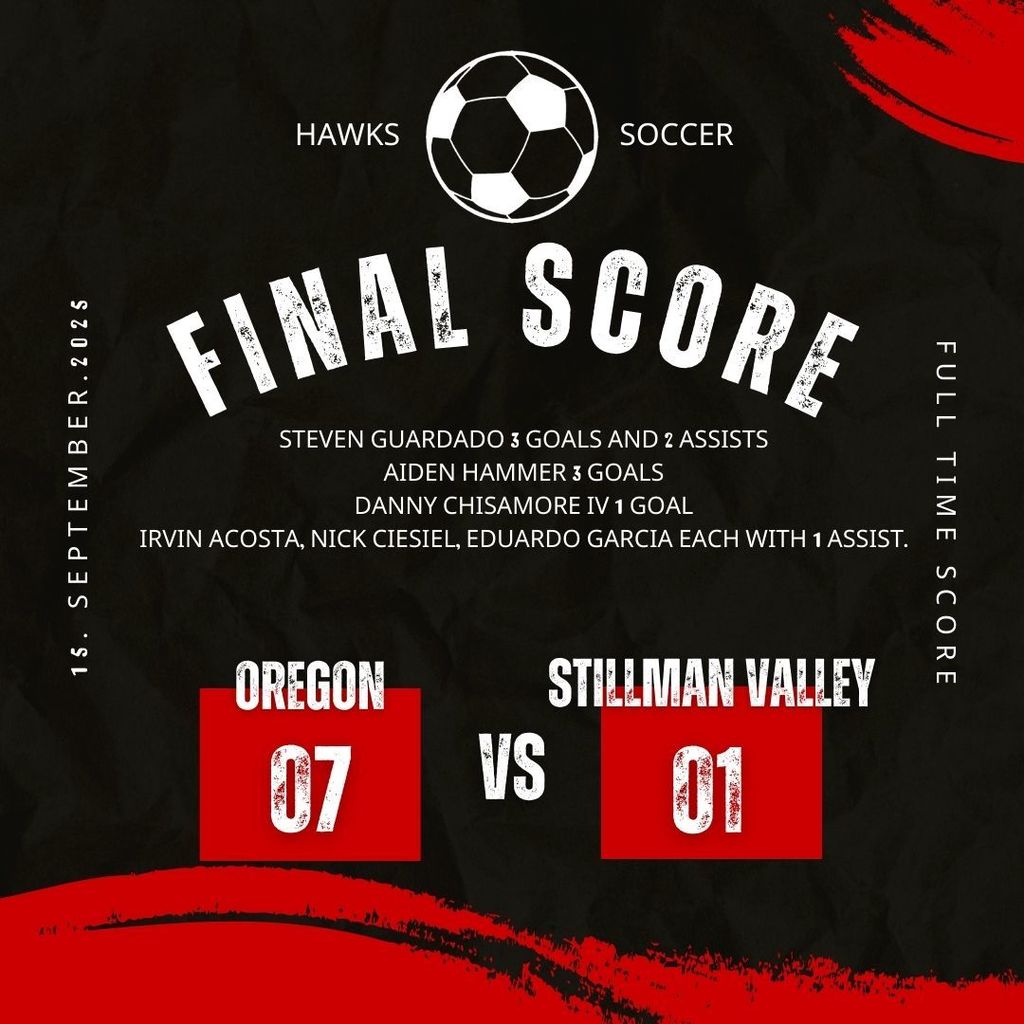 Hawks Soccer Post Oregon 7, Stllman Valley 1