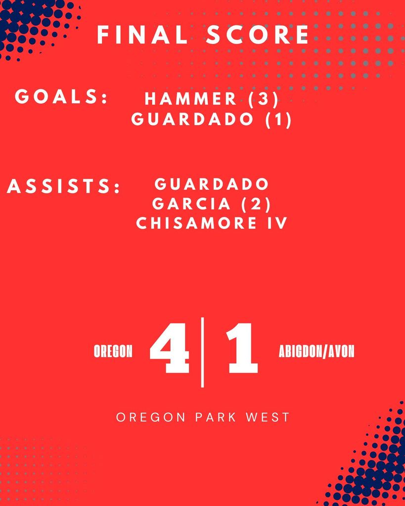 Final Score Oregon 4-1; Goals: Hammer (3), Guardado (1). Assists: Guardado, Garcia (2), Chisamore IV