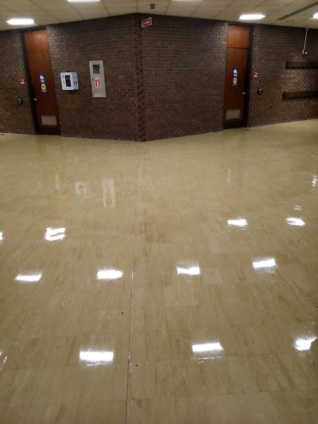 fresh wax on hallway