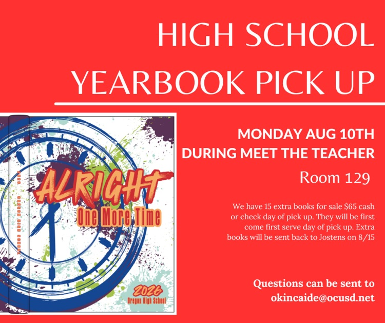 yearbook pick up at Meet the Teacher Night 