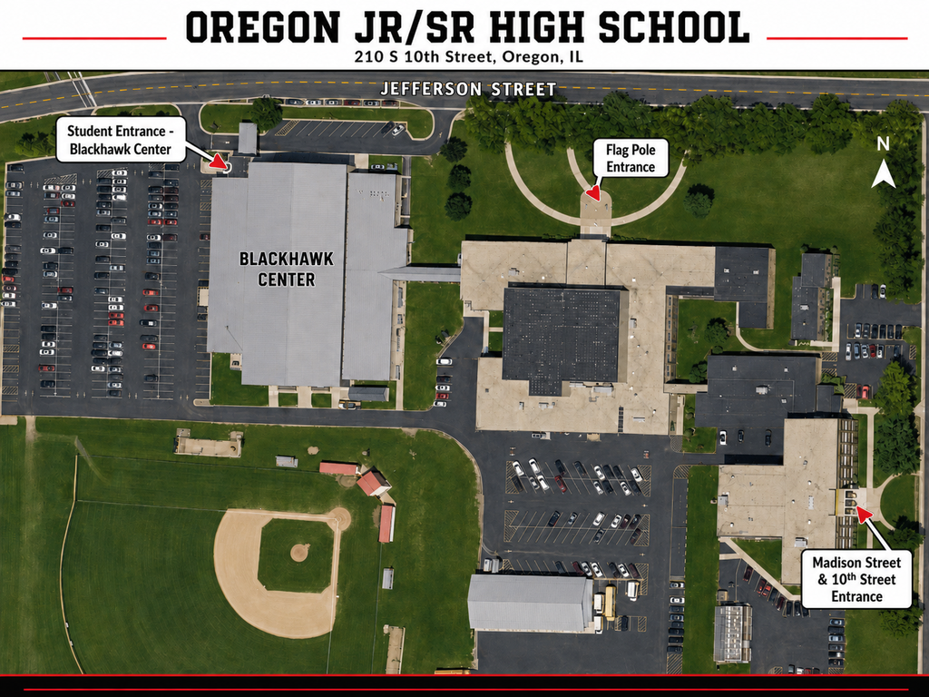Map of school entrances