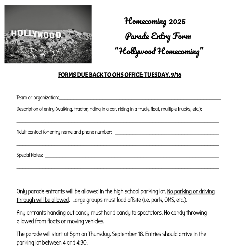 Parade Entry Form
