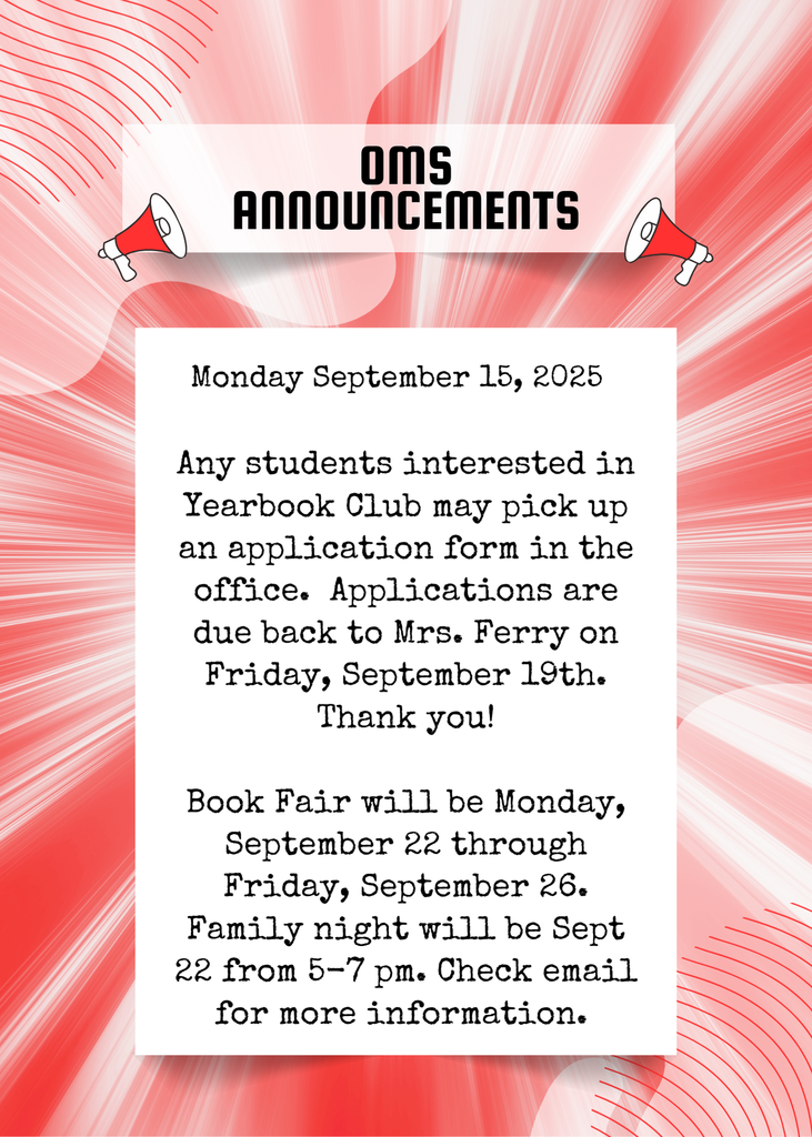 OMS Morning Announcements