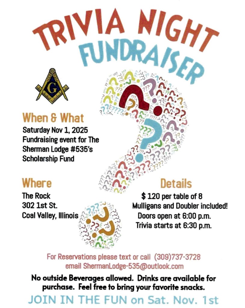 Trivia Night - November 1st at 6:30pm