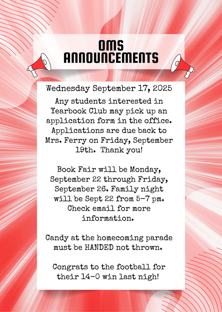 OMS Morning Announcements