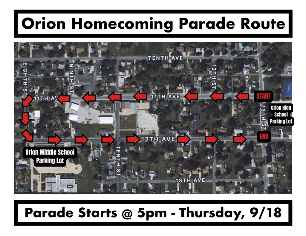 Homecoming Parade Route.
