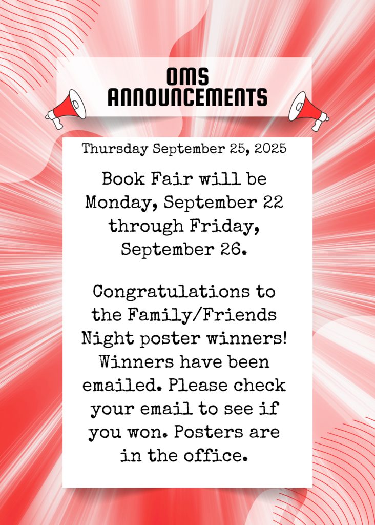 OMS Morning Announcements 9/25