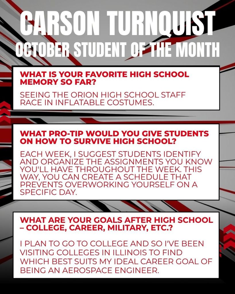 Carson Turnquiest - October Student of the Month