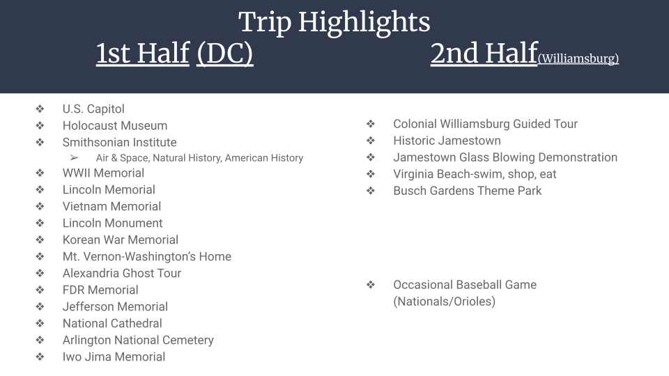 Washington DC Trip