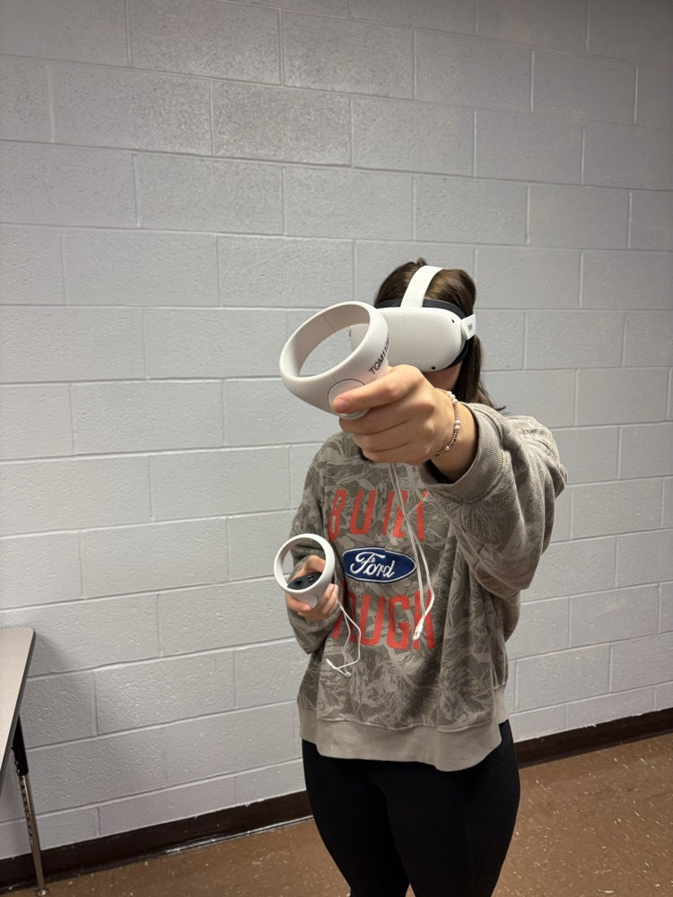 girl using VR