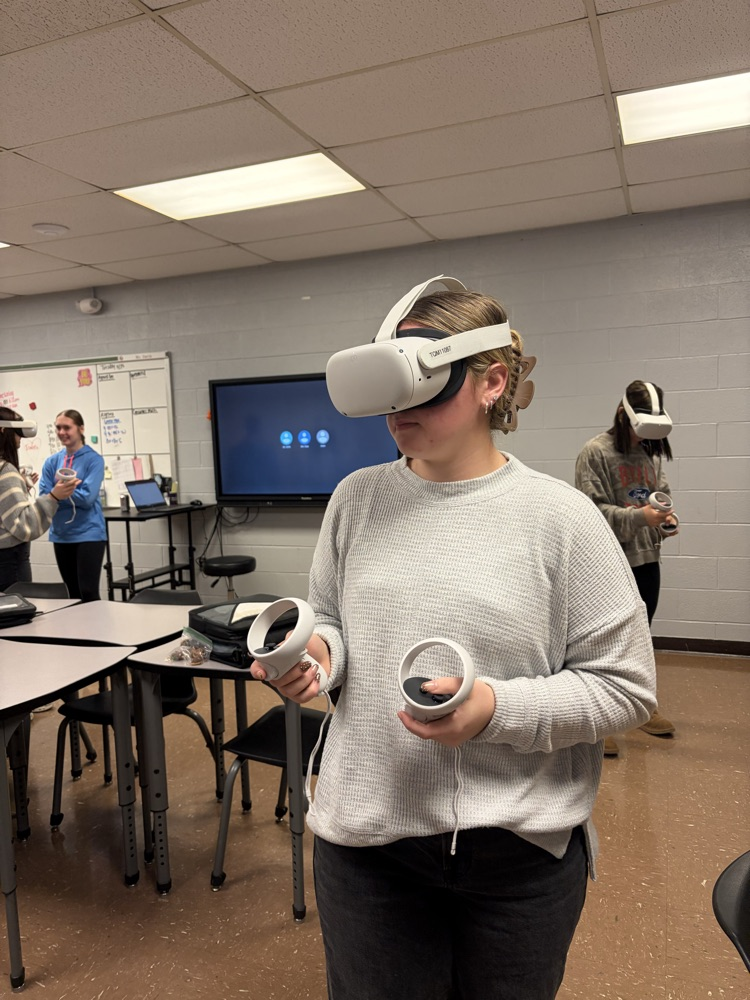 girl using VR