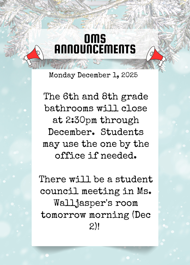 OMS Morning Announcements 