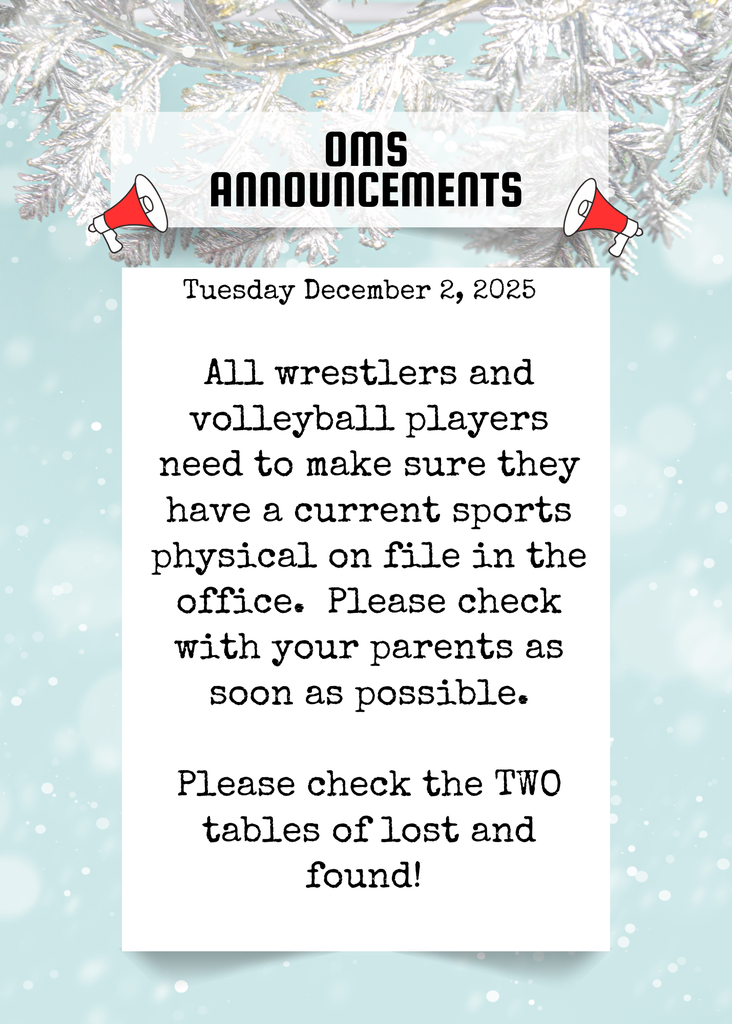 OMS Morning Announcements (30)
