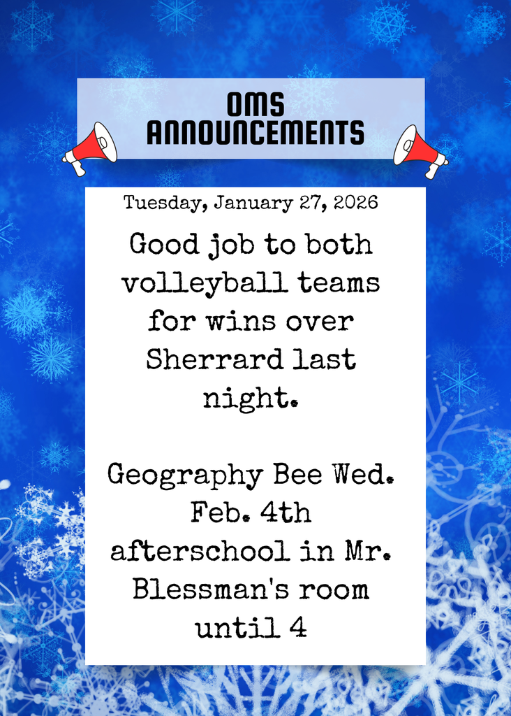 OMS Morning Announcements 