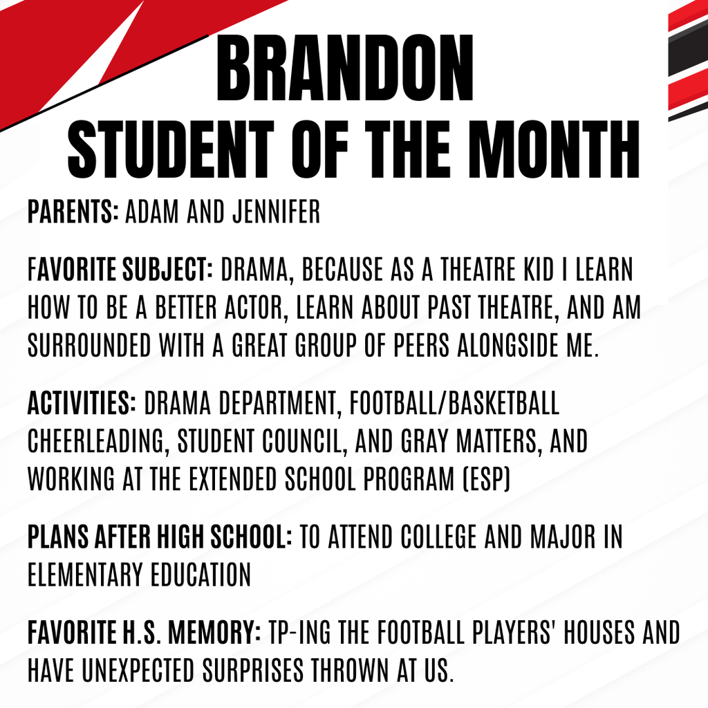 Student of the Month Info