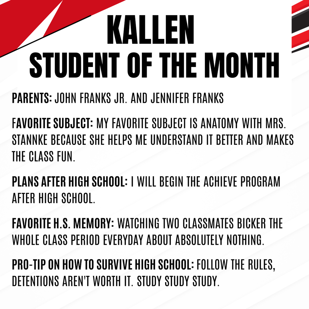 Student of the Month Info