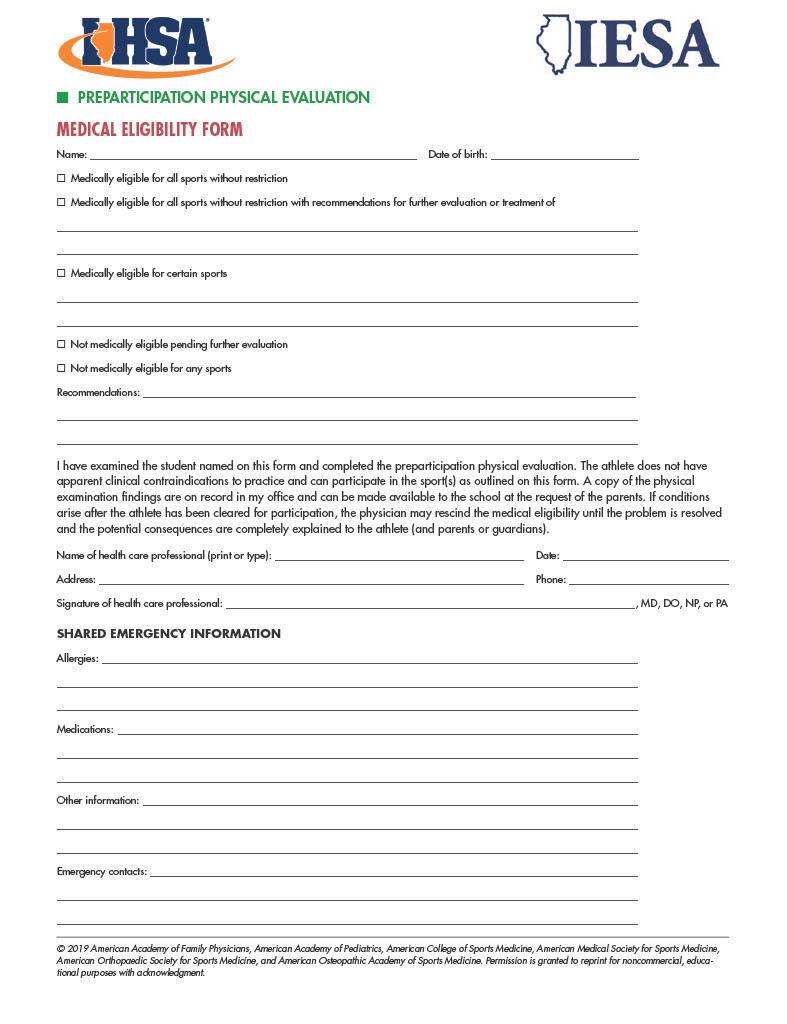 Medical Eligibility Form