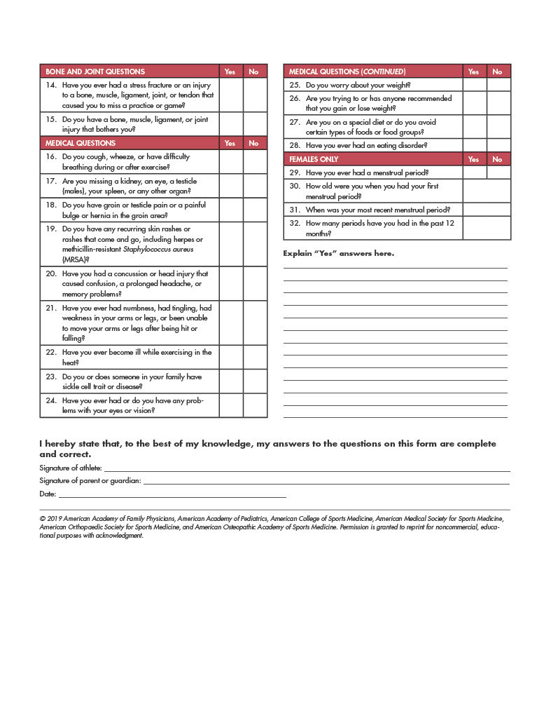 History Form Continued