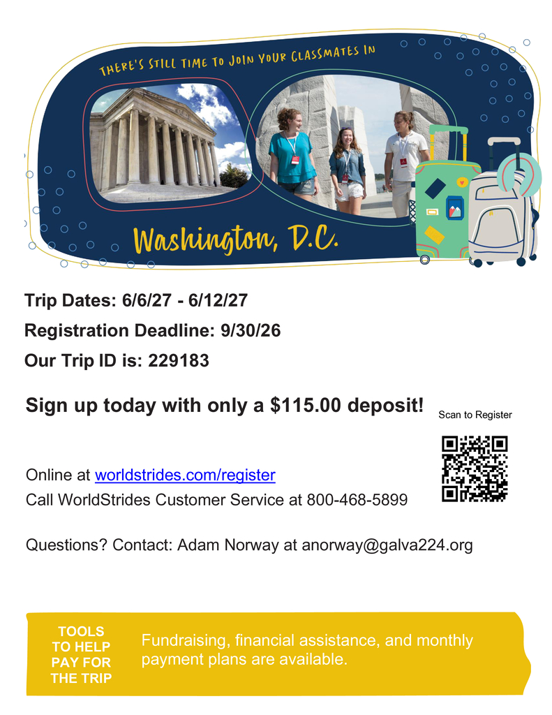 DC Trip reminder